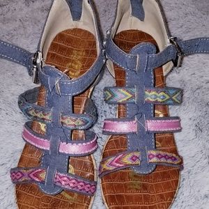 Sold. Girls youth size 2 Sam Edelman wedge sandals
